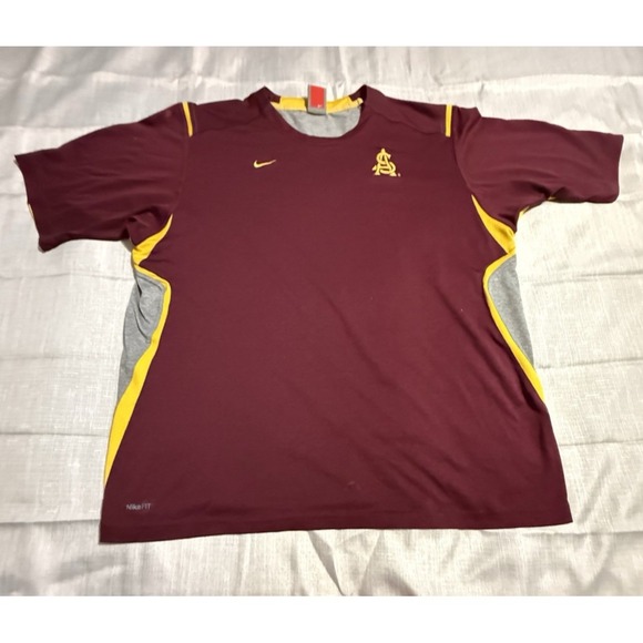 Vintage Arizona State Sun Devils Nike Shirt Adult XL Burgundy Gray ASU Mens - Picture 1 of 11